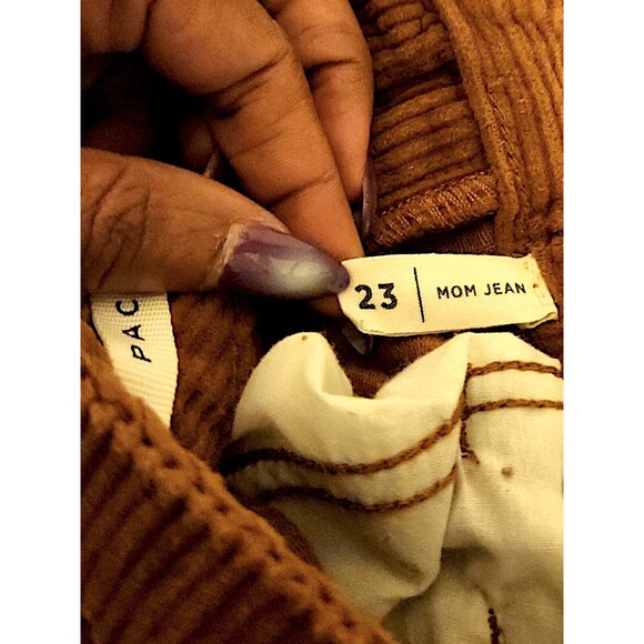 Pacsun Juniors Size 23 Brown Skater Core High-Rise Mom Jean Corduroy Pants - Picture 3 of 5